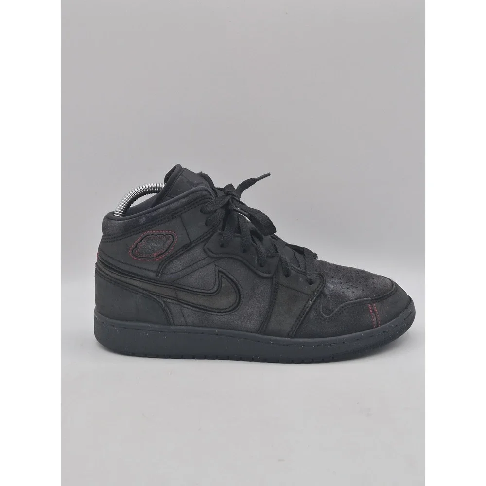 Jordan Air Jordan 1 Mid Shoes Youth‎ Size 6Y Black Suede Basketball FQ7742-001